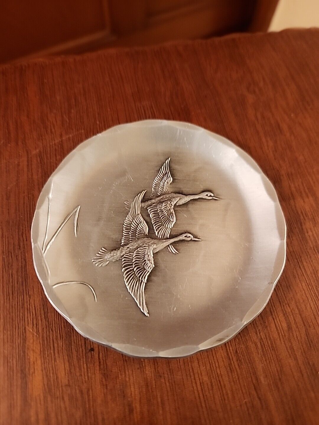 Wendell August Hand Forge Aluminum Trinket Dish Geese 3.5 \