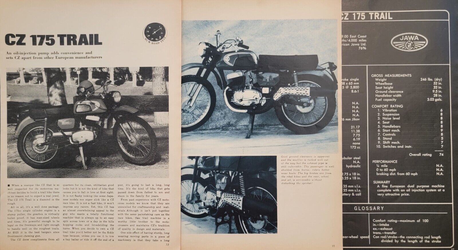 1971 CZ 175 Trail 5p Motorcycle test article