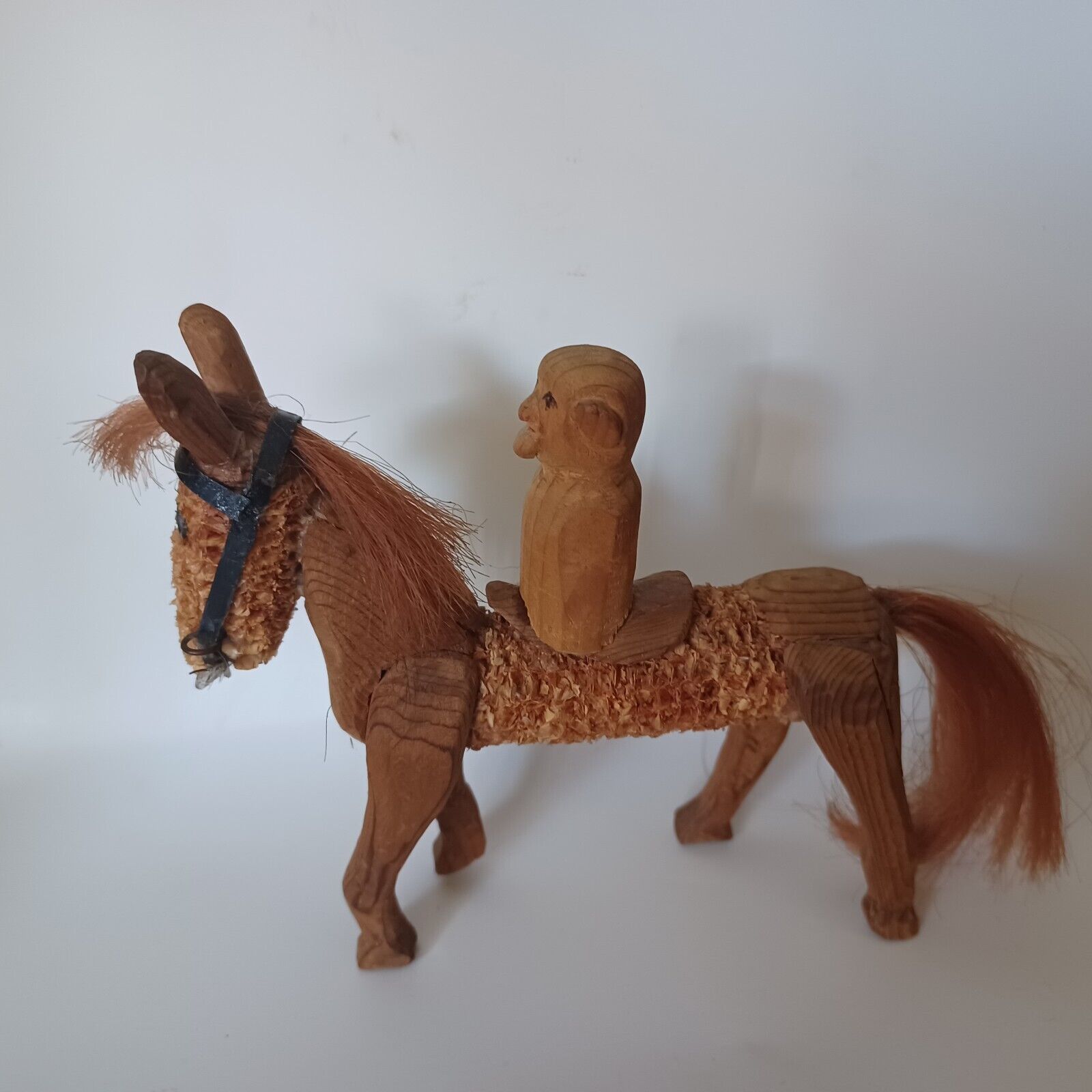 Vintage Folk Art Corn Cob Horse Rider Estate Sale Find