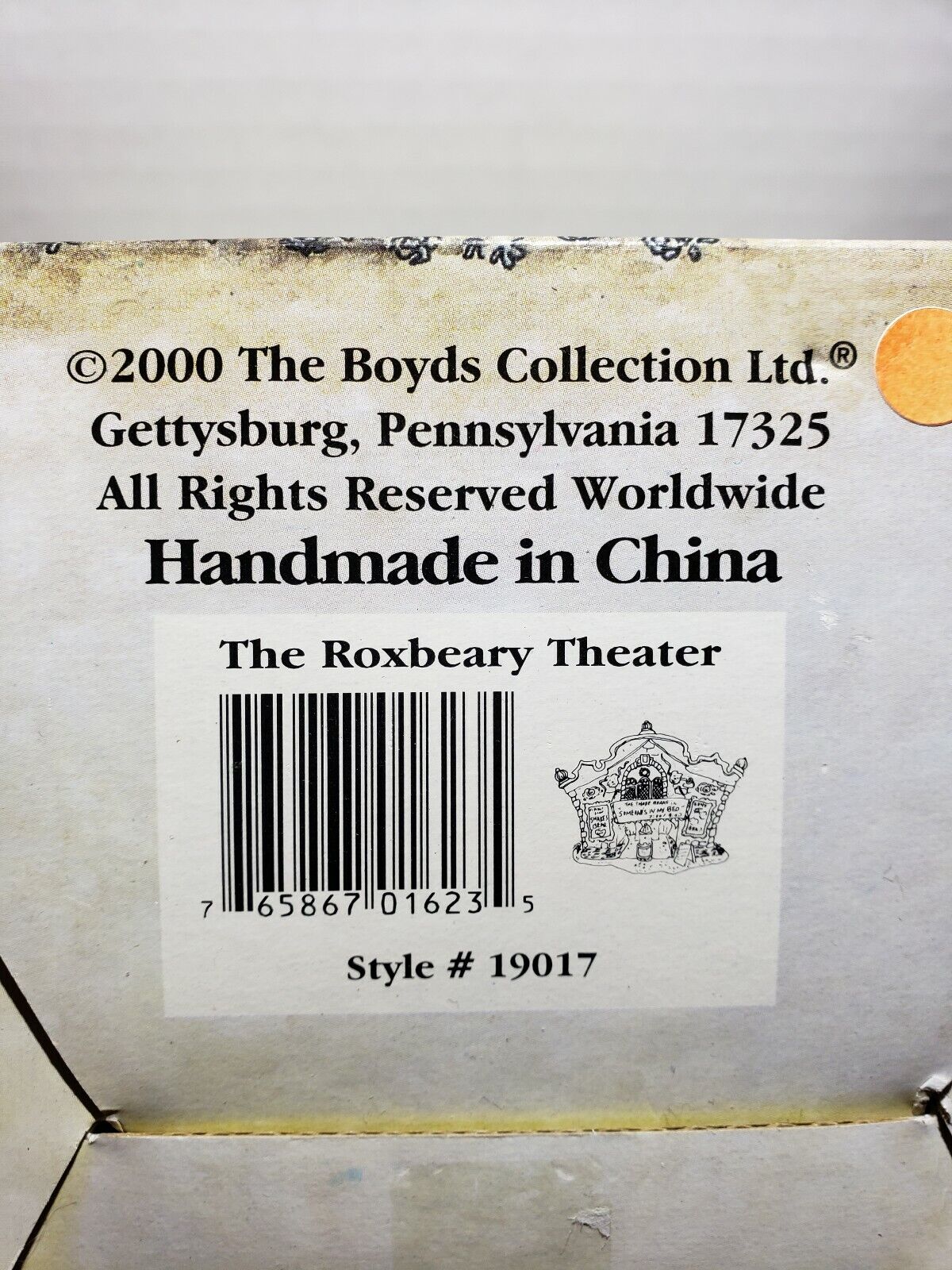 2000 Boyds Bearly Built Village The Roxbeary Theater. New In Box #19017