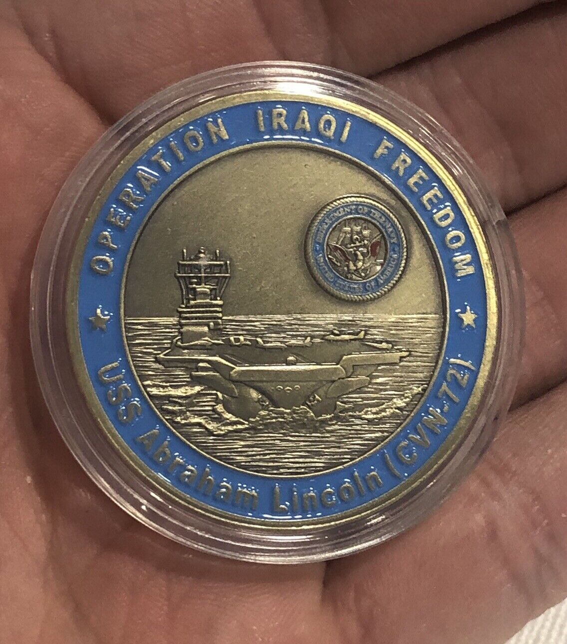 USS Abraham Lincoln Operation Iraqi Freedom Military Challenge Coin Encapsulated