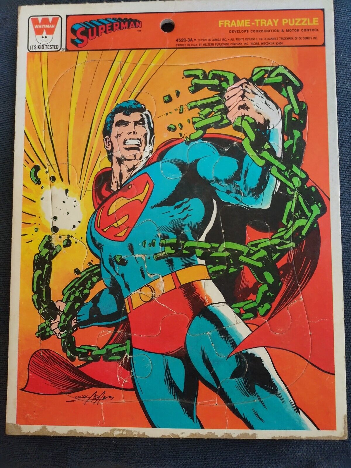 Vintage Superman Frame Tray Puzzle Rare 1979