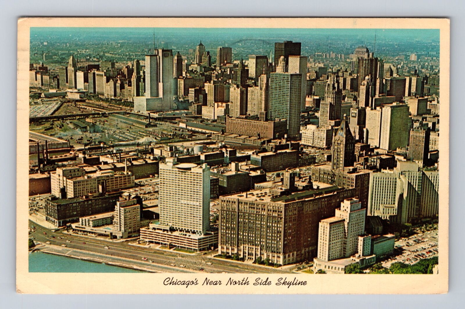 Chicago IL-Illinois, North Side Skyline, Skyscrapers, Vintage c1967 Postcard