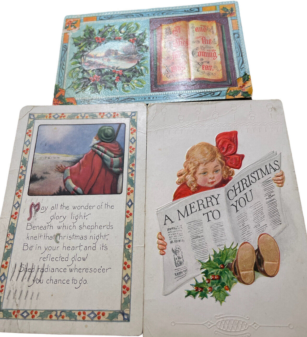 Vintage Postcards CHRISTMAS Ephemera lot Of 3 Germany