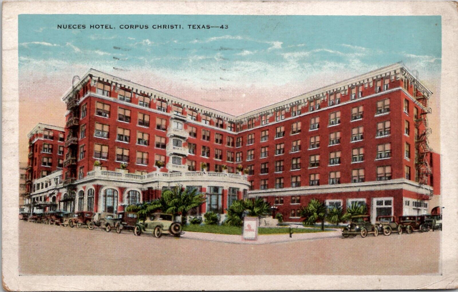 Nueces Hotel, Corpus Christi, Texas Postcard 