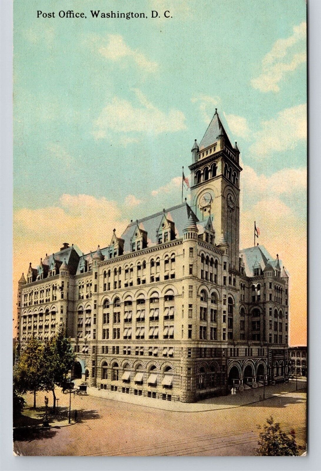Washington DC Post Office on Pennsylvania Avenue Old Vtg Postcard View c. 1910s