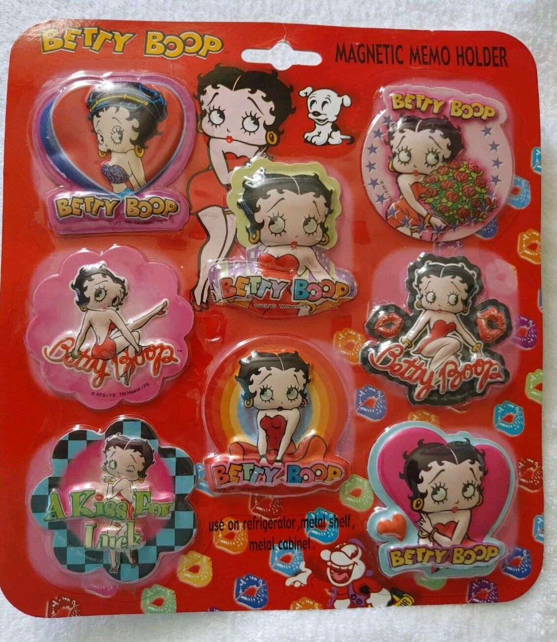 Betty Boop Set of 8 Refrigerator Magnets form 2007 New memo holders