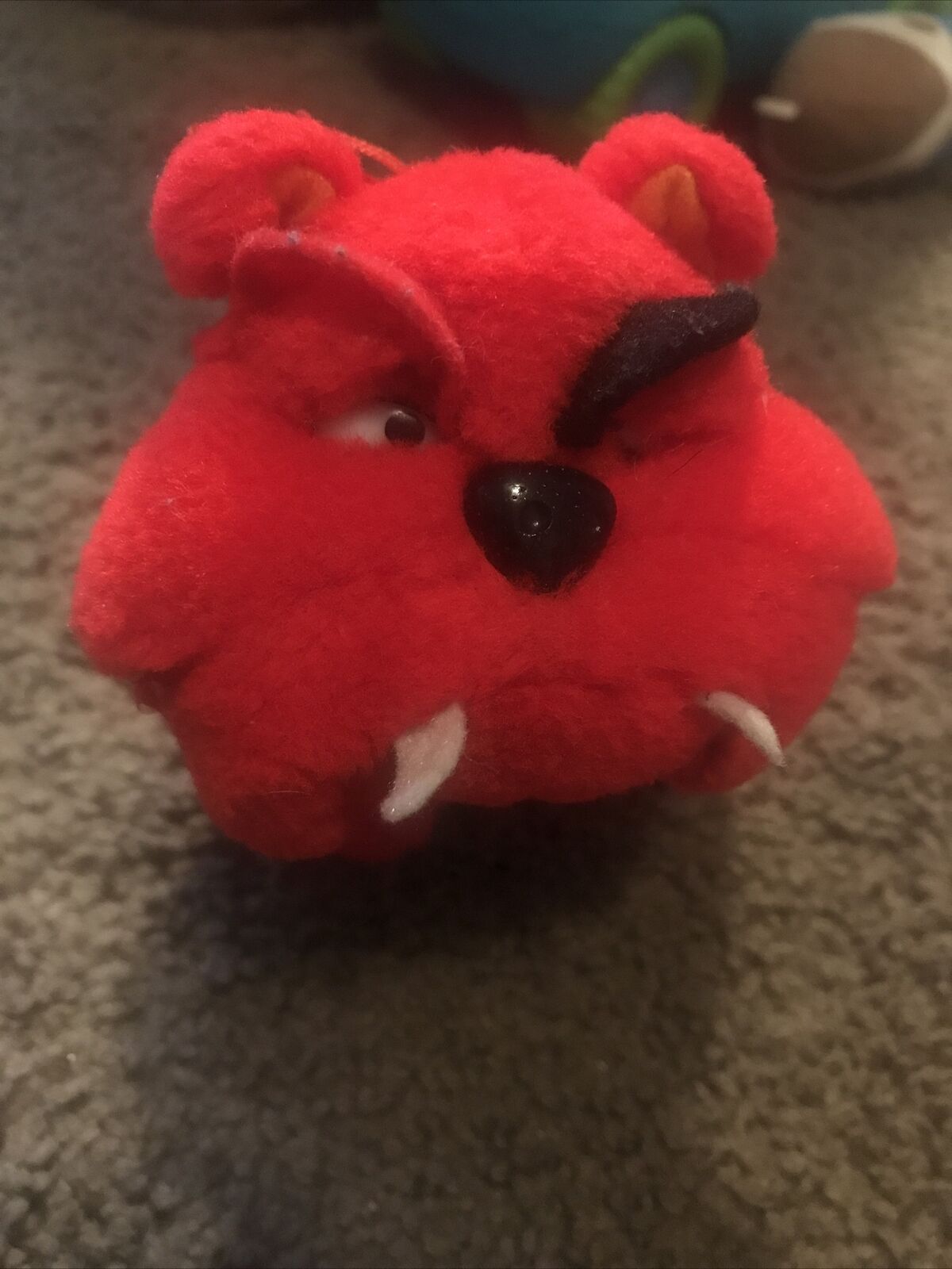 Bull Dog Plush Liberty Toy Vintage 1995 Red Stuffed Animal Stiff Carnival Prize