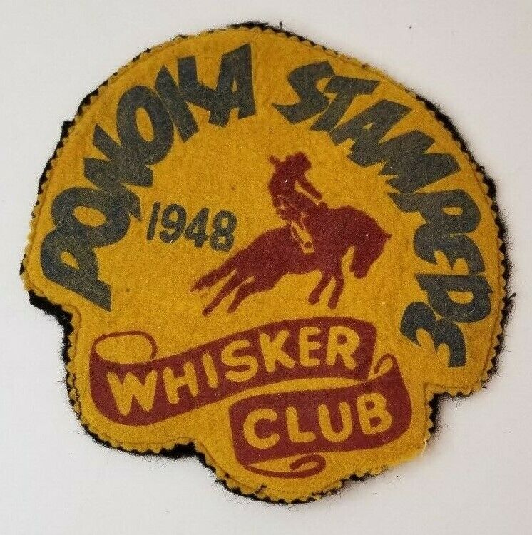 Ponoka Stampede 1948 Whisker Club Rodeo Patch Badge Felt 5.25\