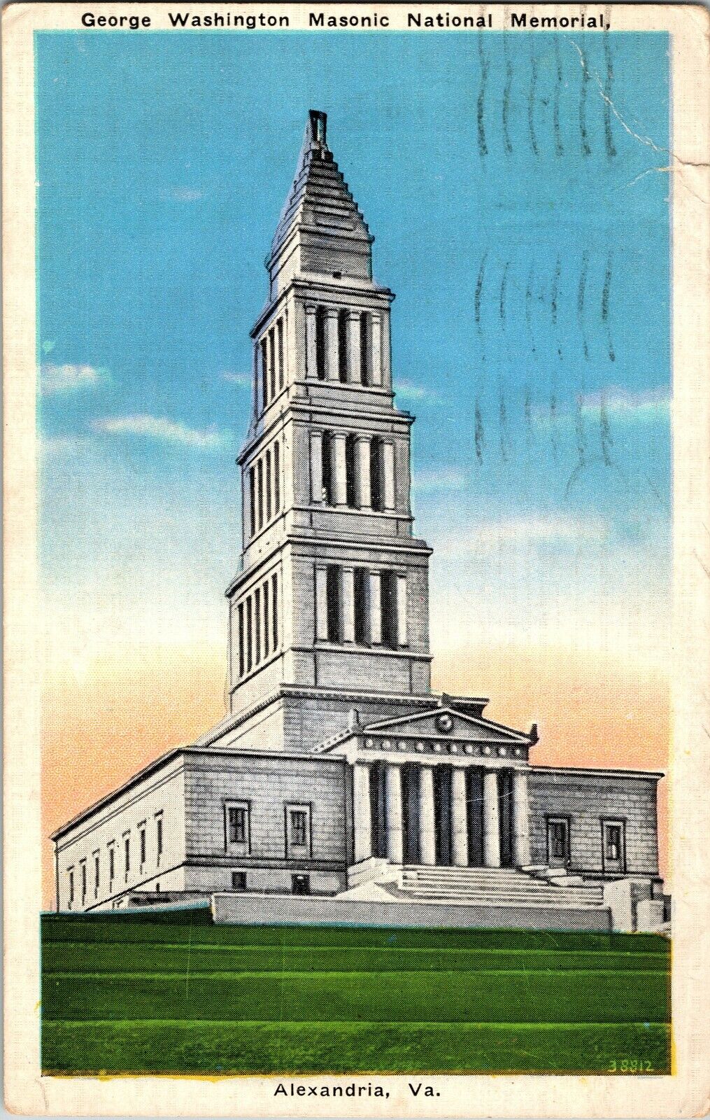 Virginia VA postcard Alexandria, George Washington Masonic Memorial