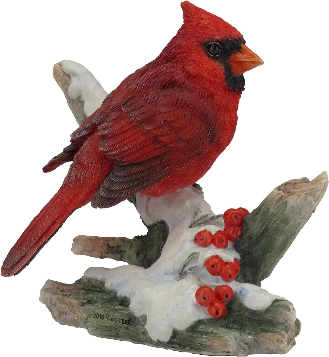 Cardinal Red Song Bird Perched on Snowy Branch Figurine Bird Lover Gift 76214