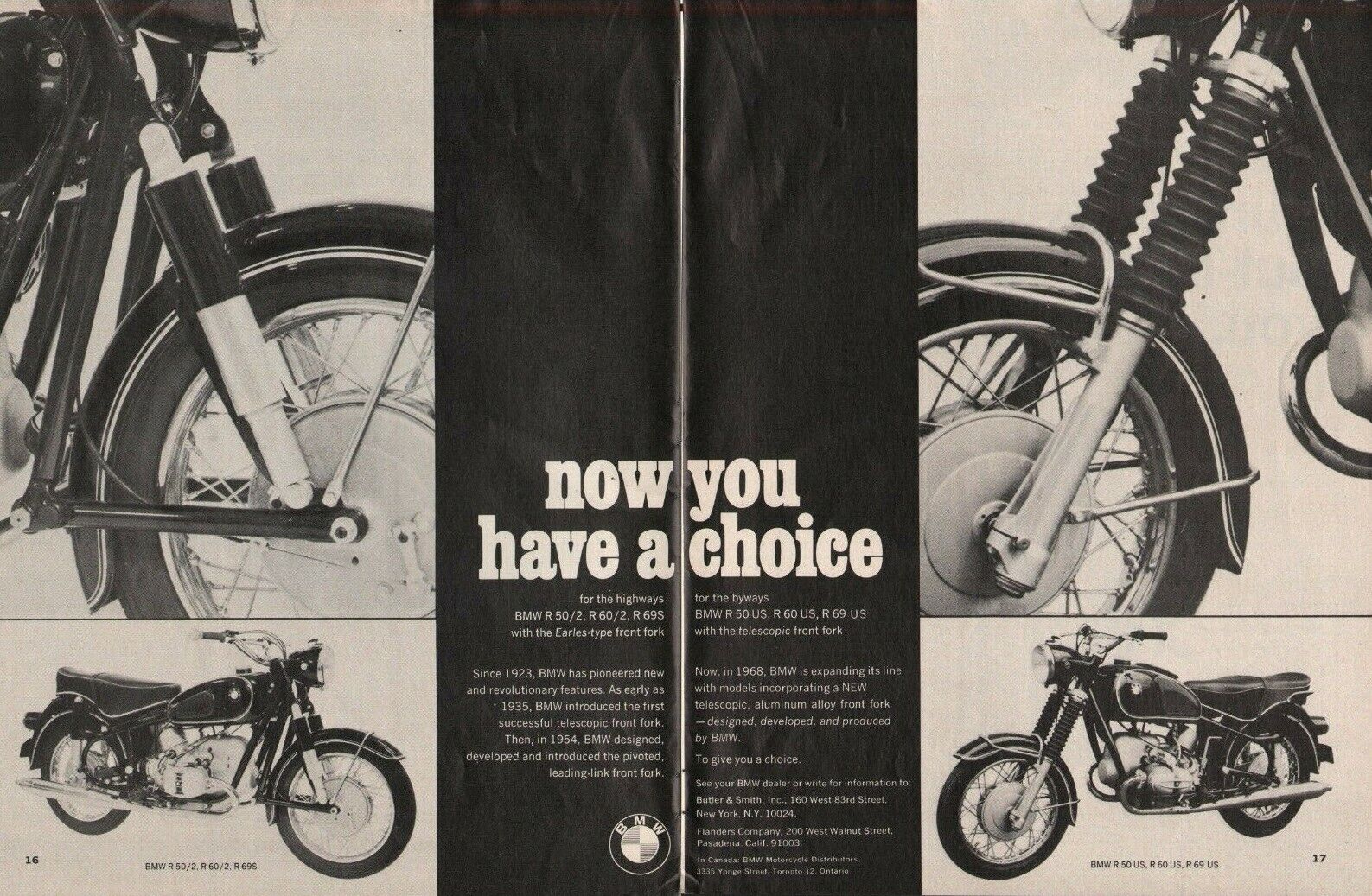 1968 BMW for the Highways & Byways - 2-Page Vintage Motorcycle Ad