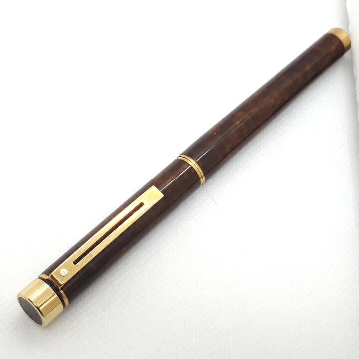Vintage Sheaffer Targa 1030 Thuya Lacquer Marble Brown 14K Fountain Pen 