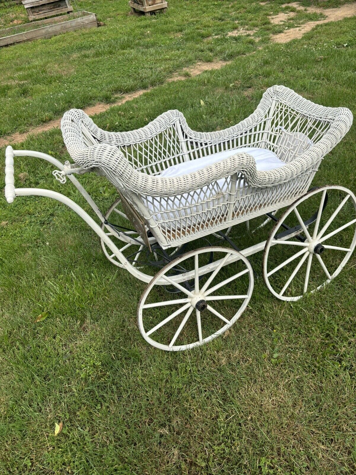 Late 18th- Early 19th Century Wicker Baby Carriage “Pram”