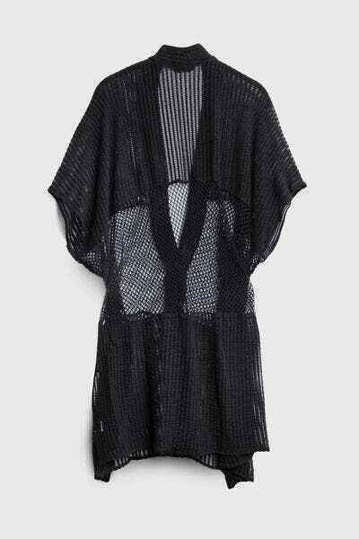 Mixed Media Open-Knit Cover-Up