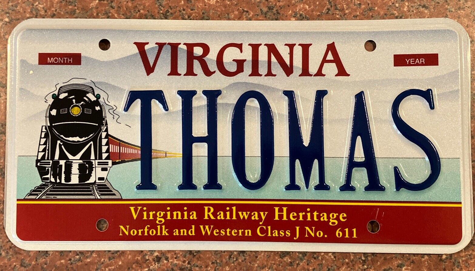 Exp Virginia Personalized Vanity License Plate Va DMV Thomas Railroad Train Sign