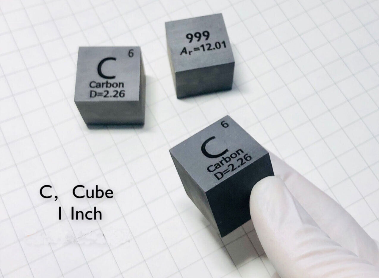 1pcs 25.4mm 99.99% Carbon Graphite Cube C Pure For Element Collection Cube 1 in