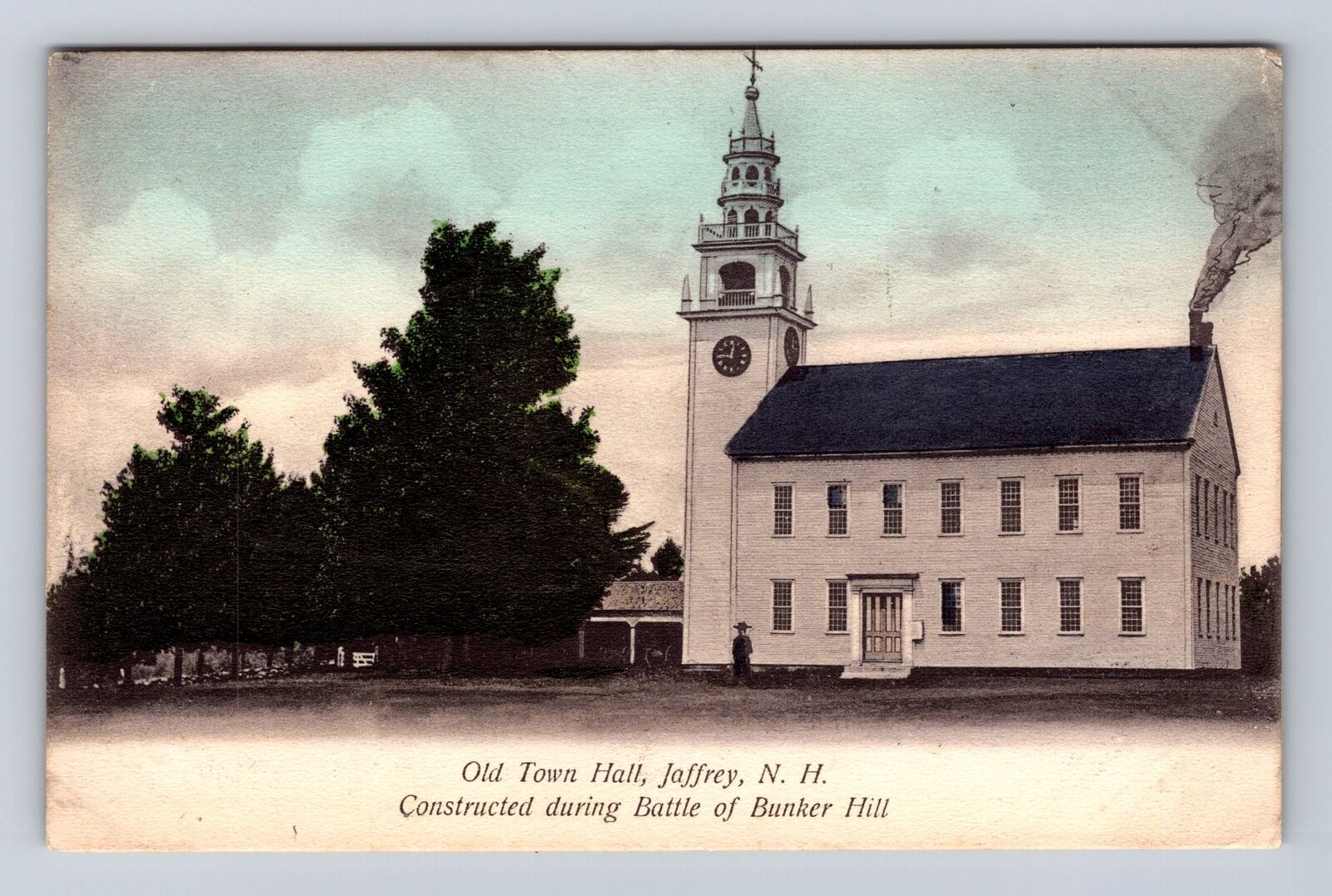 Jaffrey NH-New Hampshire, Old Town Hall, Antique, Vintage c1907 Postcard