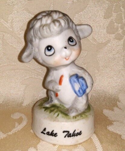 Vintage R.J.S.I. Designs Lamb Figurine Lake Tahoe Souvenir