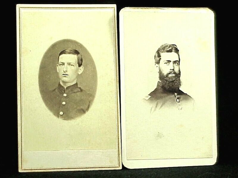 Two Civil War C.D.V.'s  Of OFFICERS & PRIVATE