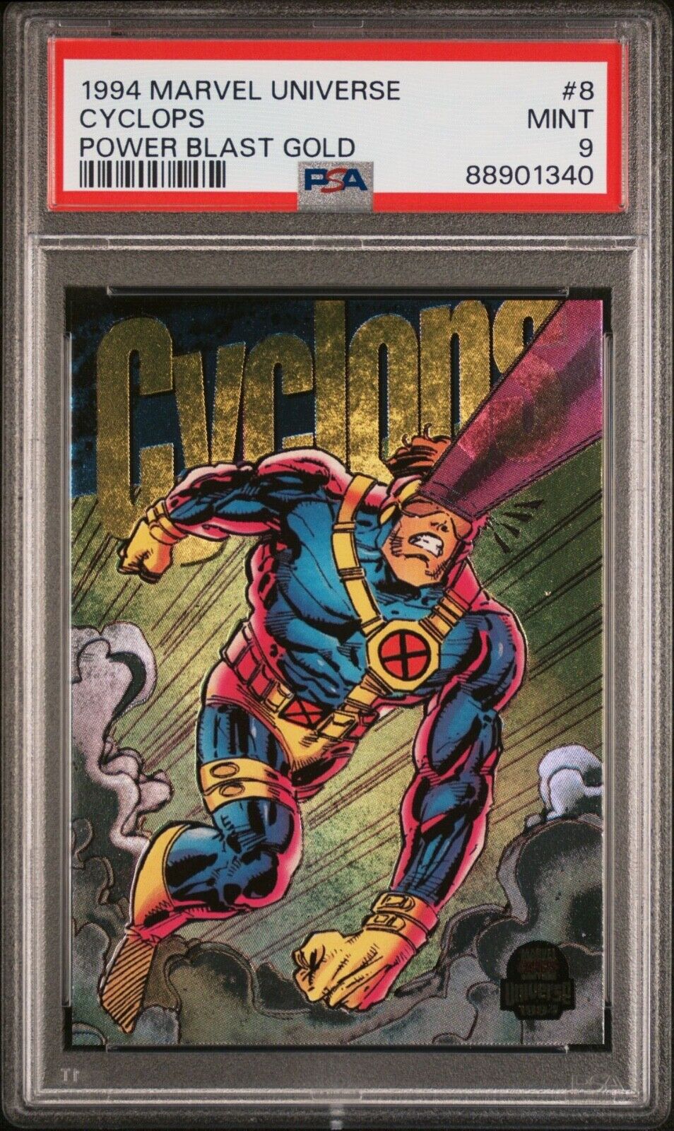 1994 Fleer Marvel Universe Power Blast Gold Cyclops PSA 9