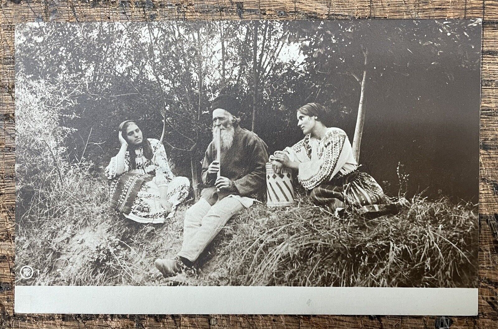 1909 B&W Photo Postcard, Romani Musicians, Mailed from Romania to Switzerland