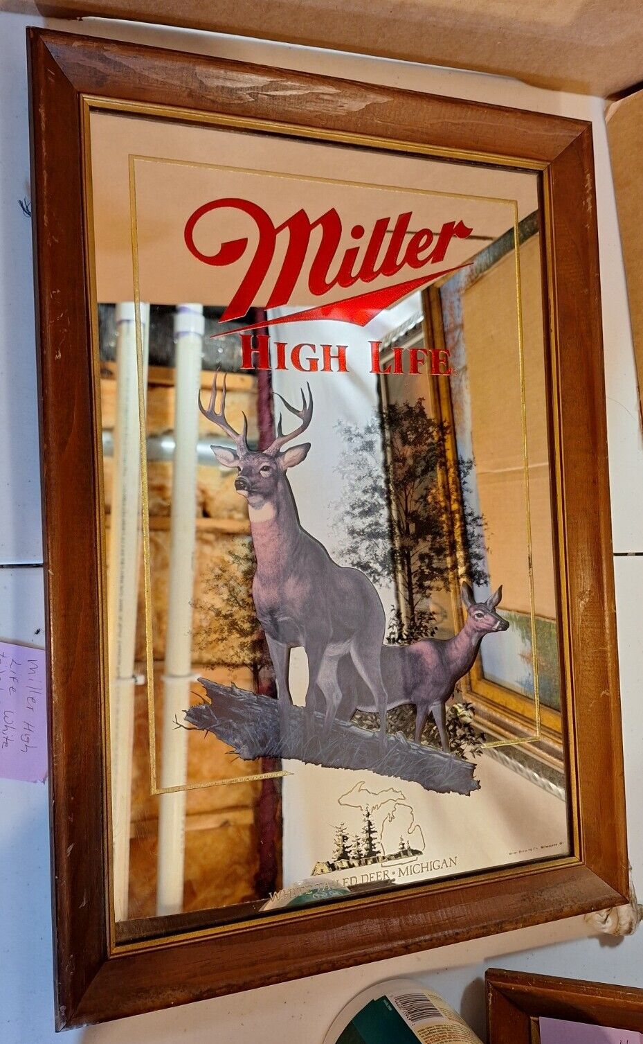 Miller High Life Wildlife Series WHITE TAILED DEER Bar Mirror 