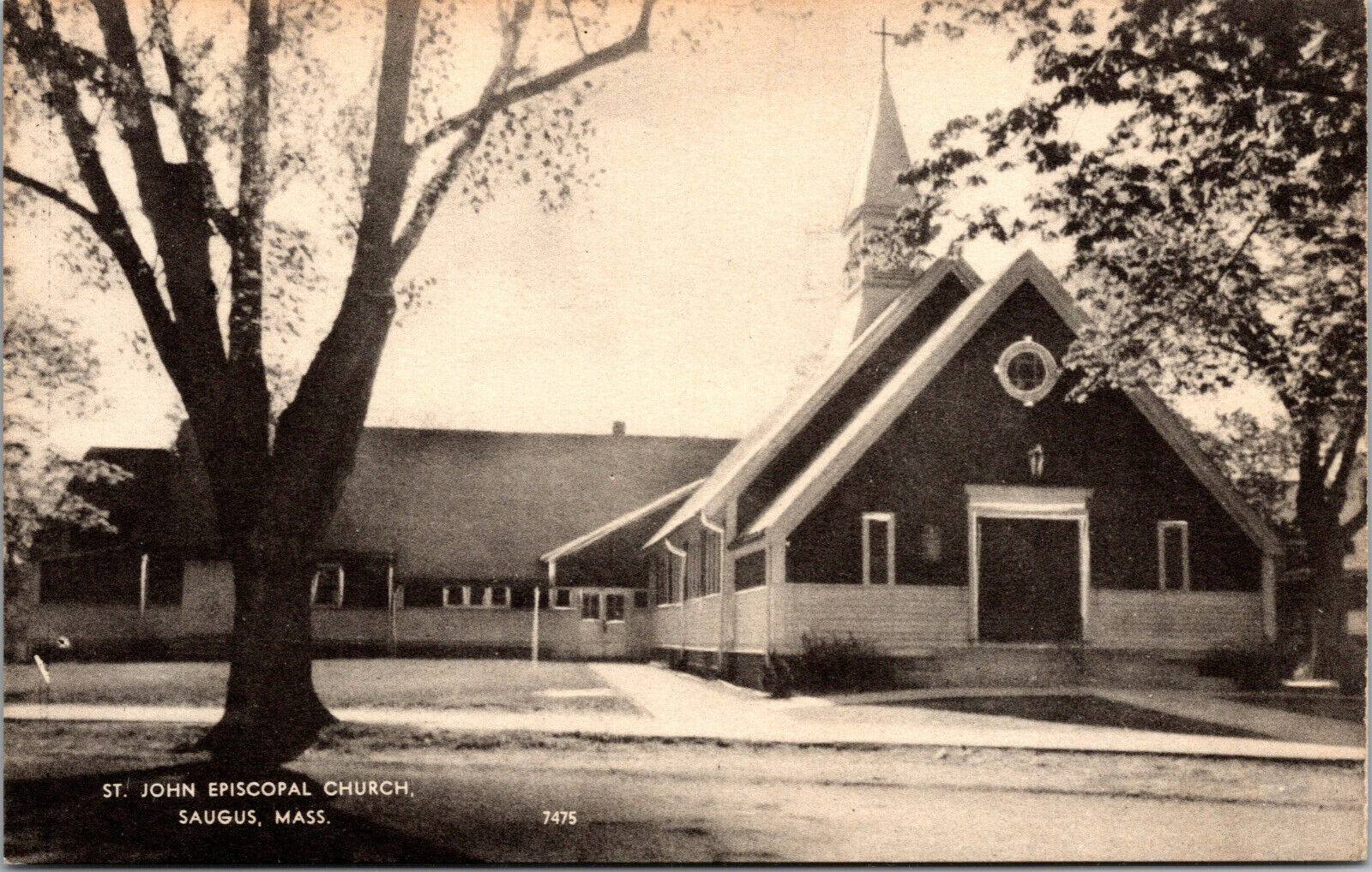 Vtg St John Episcopal Church Saugus Massachusetts MA Unused Postcard