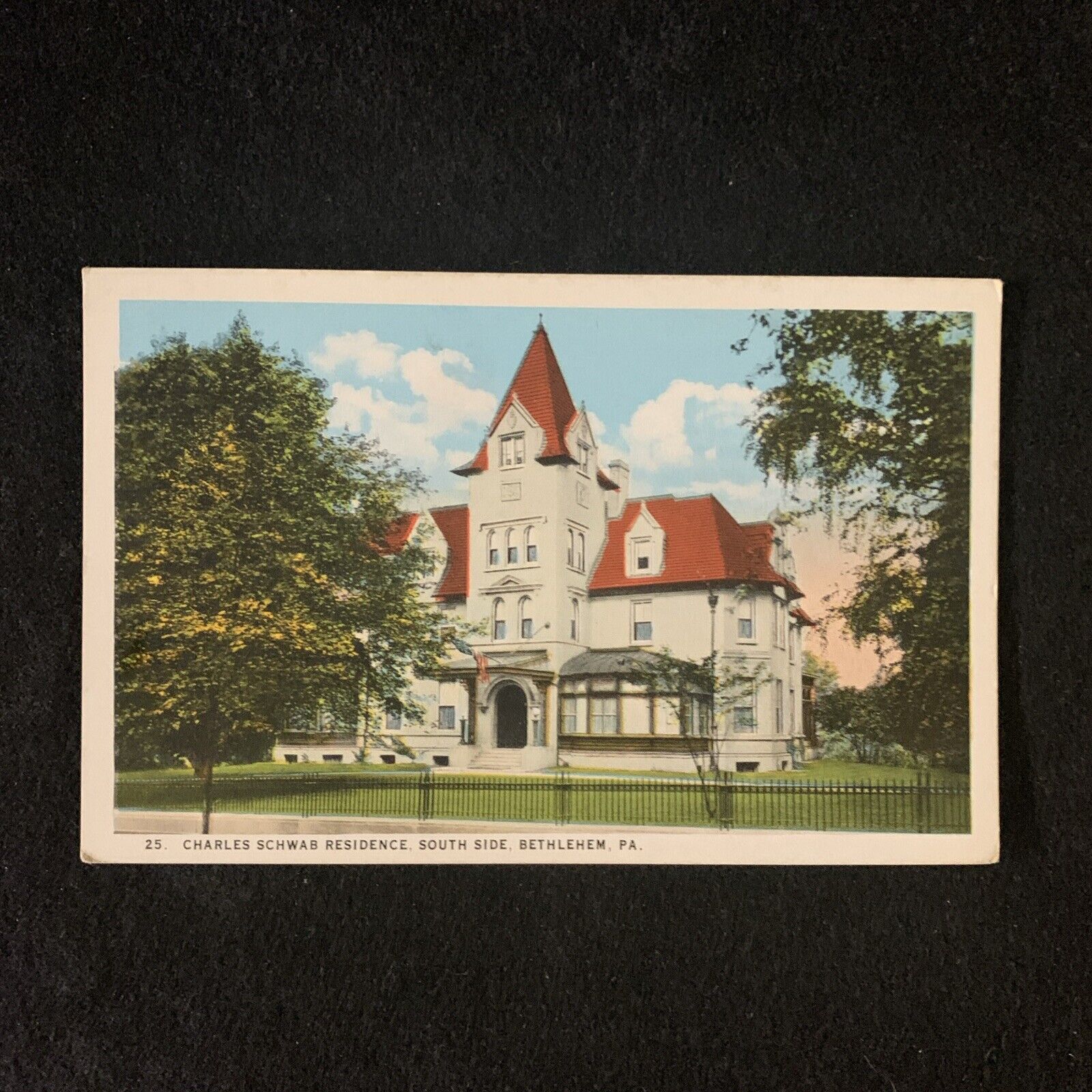 Bethlehem PA-Pennsylvania, Charles Schwab Residence South Side Vintage Postcard
