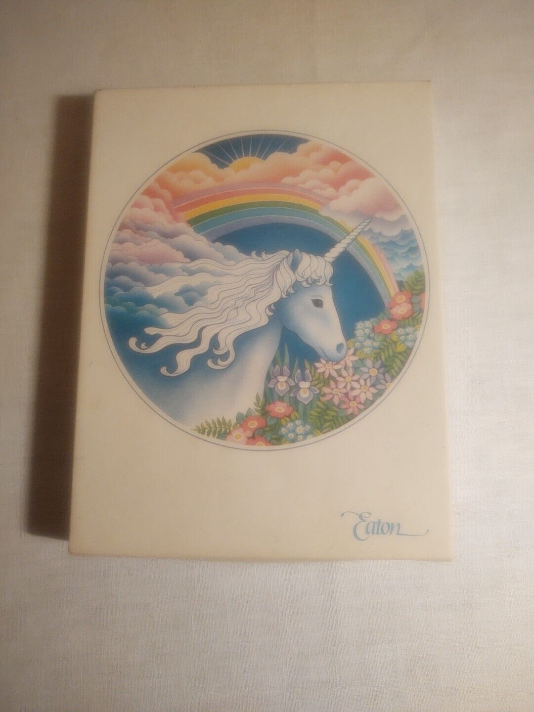 Vtg Eaton Unicorn Fantasy Stationery Rainbow 8 Decorated 8 Plain 10 Envelopes