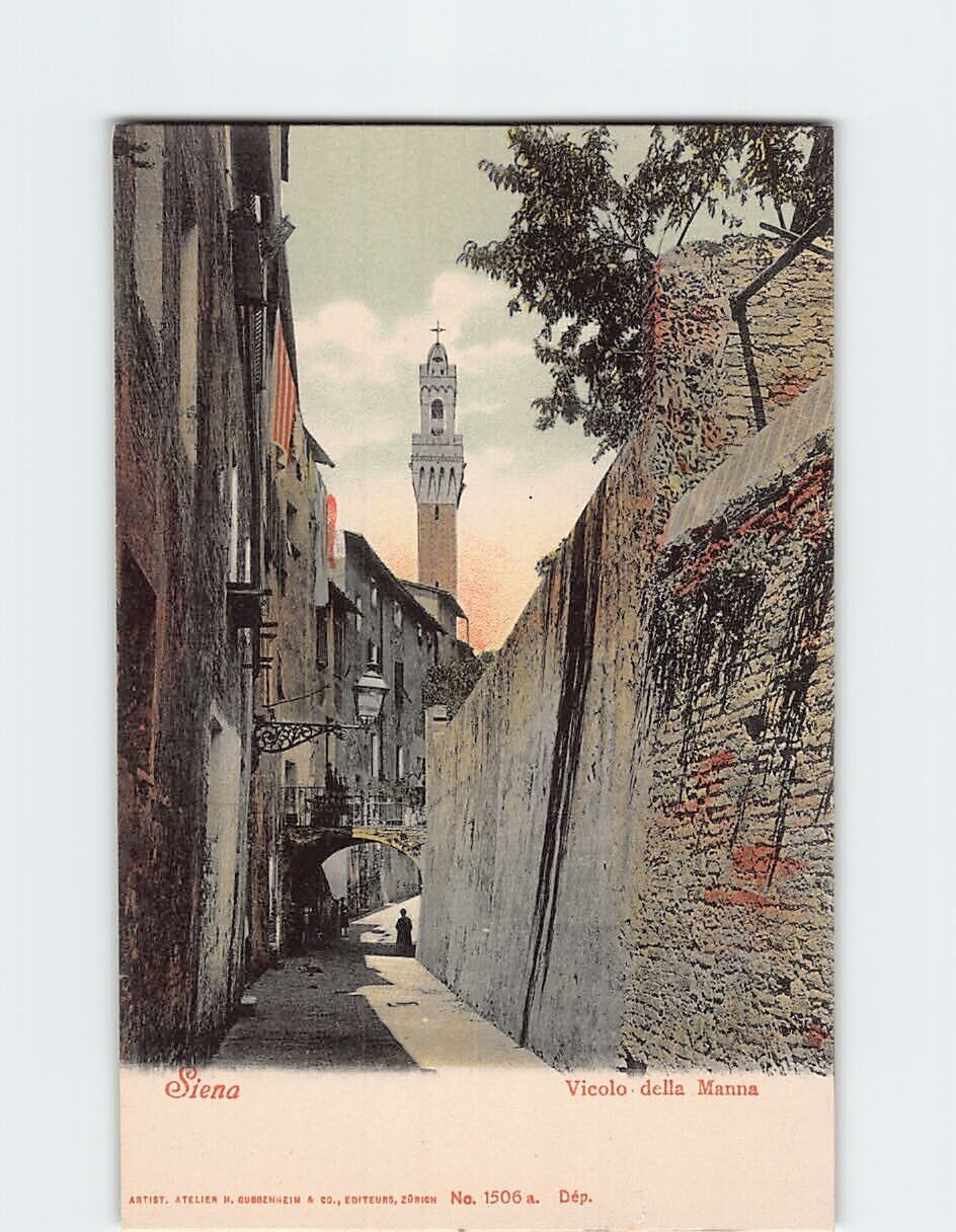 Postcard Vicolo della Manna Siena Italy