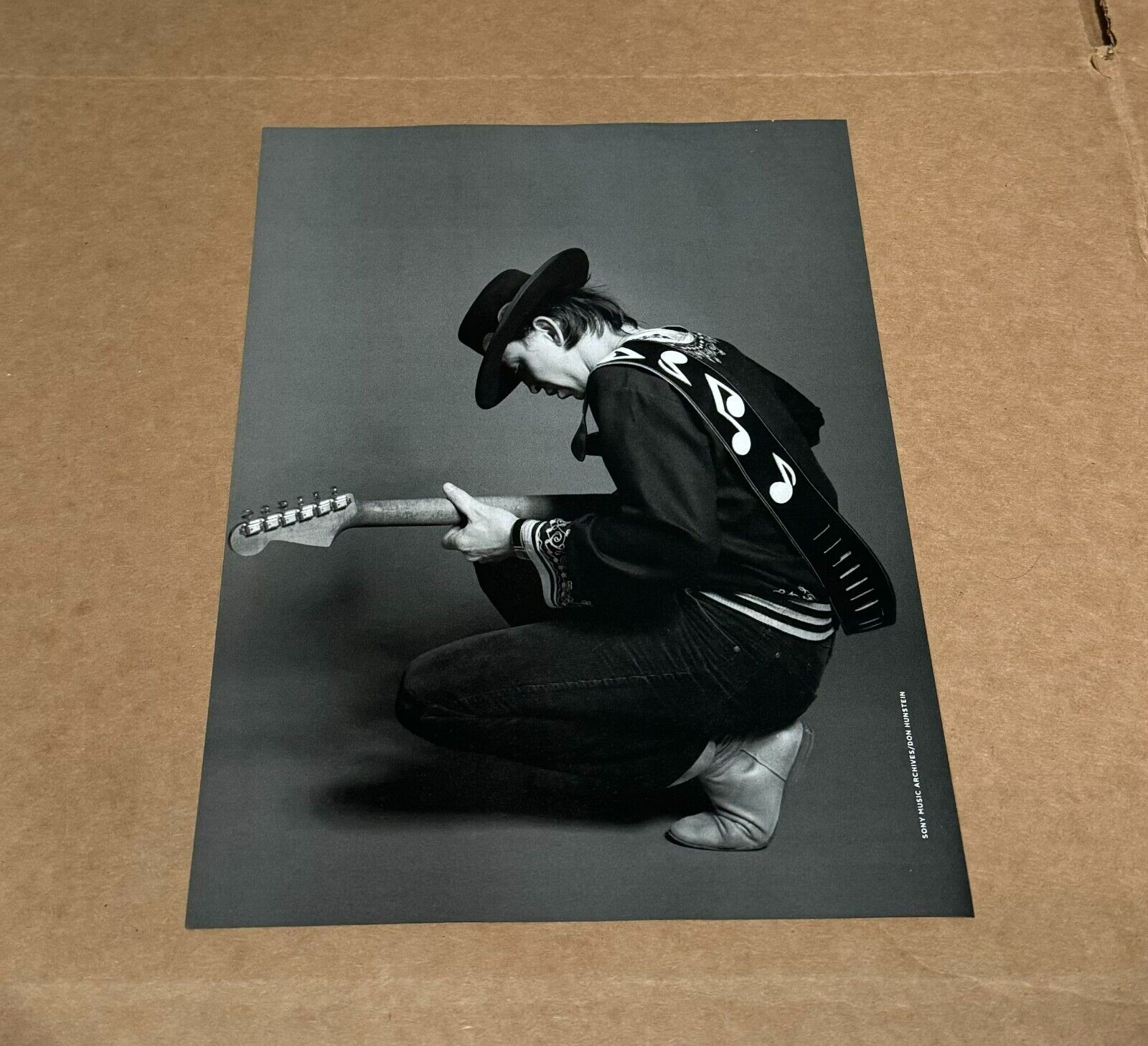 Stevie Ray Vaughan - SRV - Music Print Ad B&W Photo - 2013