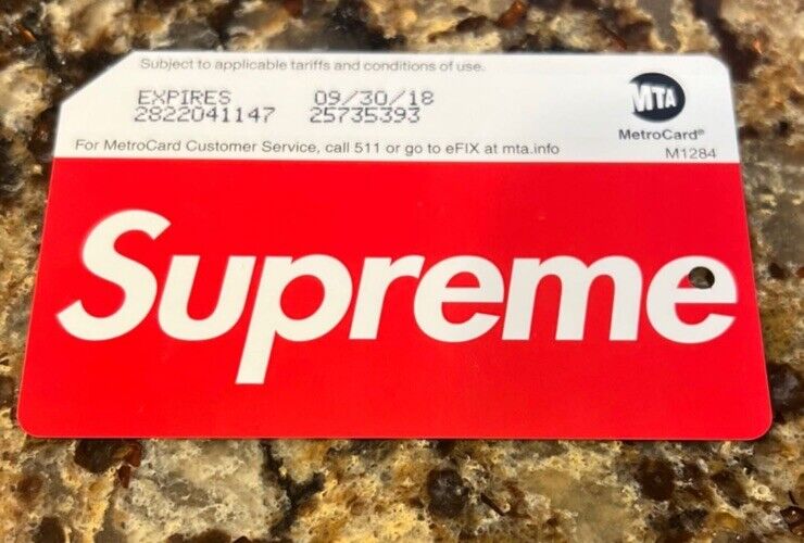 Supreme Metro Card Subway MTA Train Authentic & Free Red Box Logo Sticker