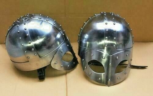 Set of 2 Steel Viking Norse Helmet | Spectacle Helmet | Medieval Armour