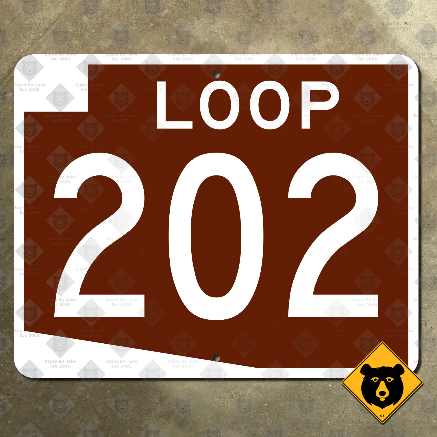 Arizona Loop 202 brown state highway route marker Phoenix Mesa Chandler 30x24