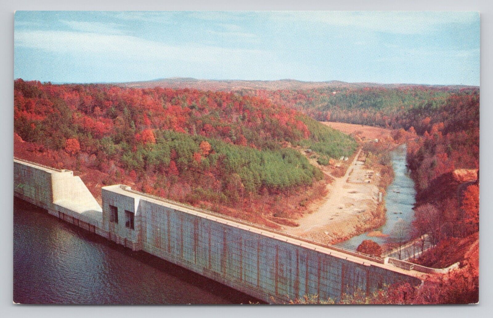 Philpott Dam, west of Bassett Virginia Postcard 1943