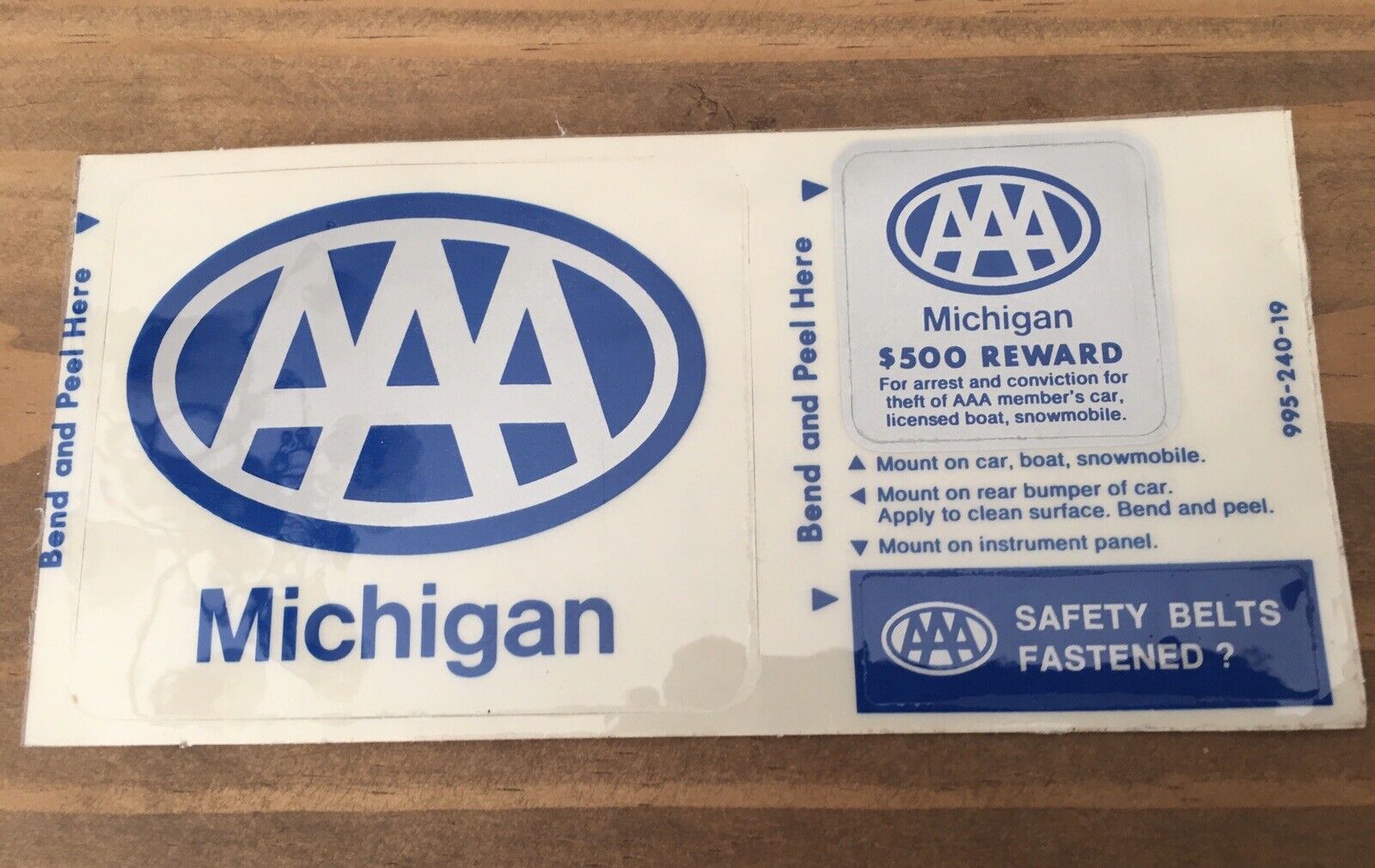 Michigan Triple AAA American Automobile Assoc. Insurance Vintage Sticker Bonus
