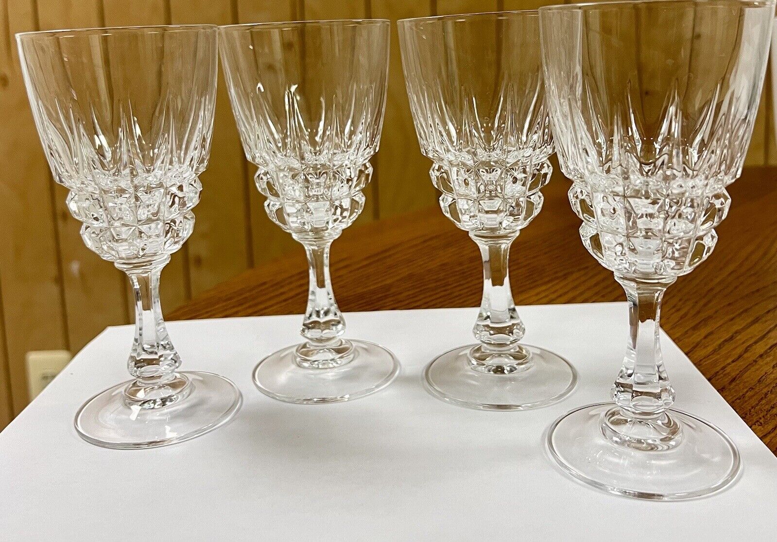 Vintage Pompadour Wine Glasses by Cristal D'Arques Set of 4 Four Lovely