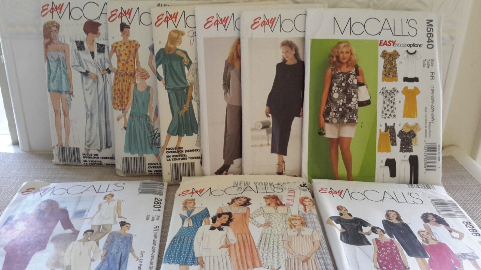 Vintage Easy McCalls Patterns  Lot Set Of 9 Uncut/Cut