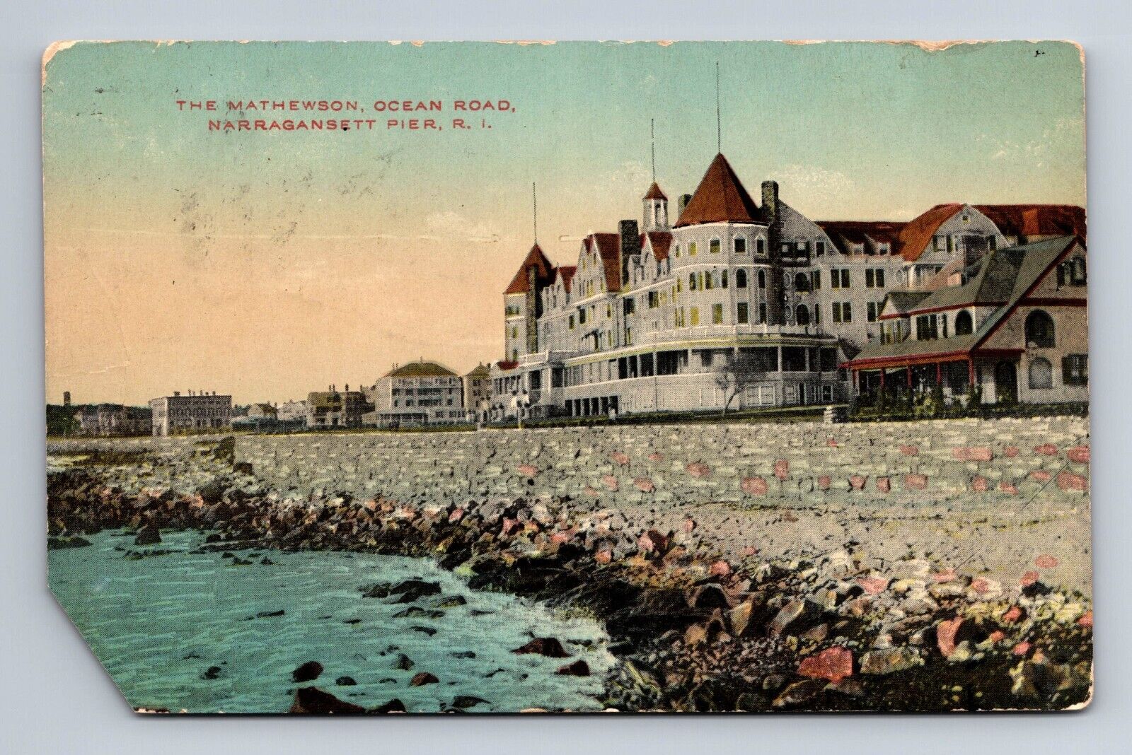 The Mathewson Ocean Road Narragansett Pier Rhode Island Postcard c1912