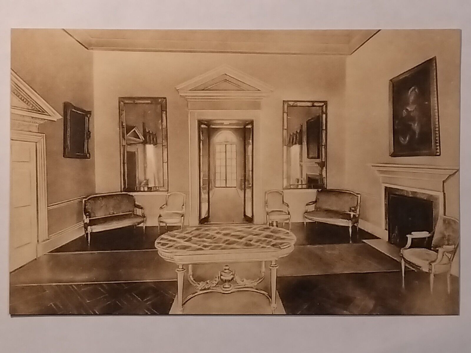 The Salon At Monticello Home Of Thomas Jefferson Postcard