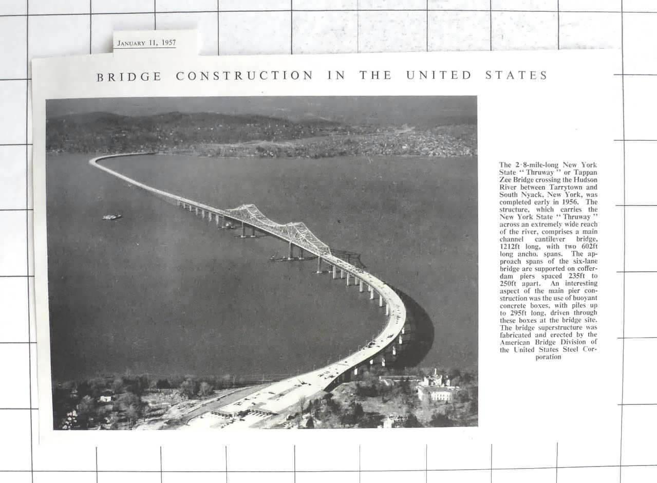 1957 New York State Tappan Zee Bridge Crossing Hudson River, Completed 1956
