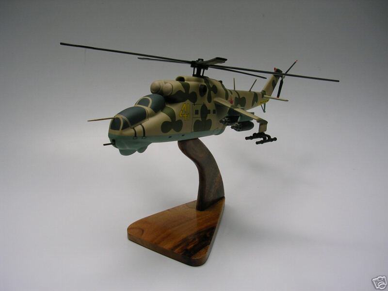 Mi-24 M.L.Mil Hind Mi24 Attack Helicopter Desktop Wood Model Big New