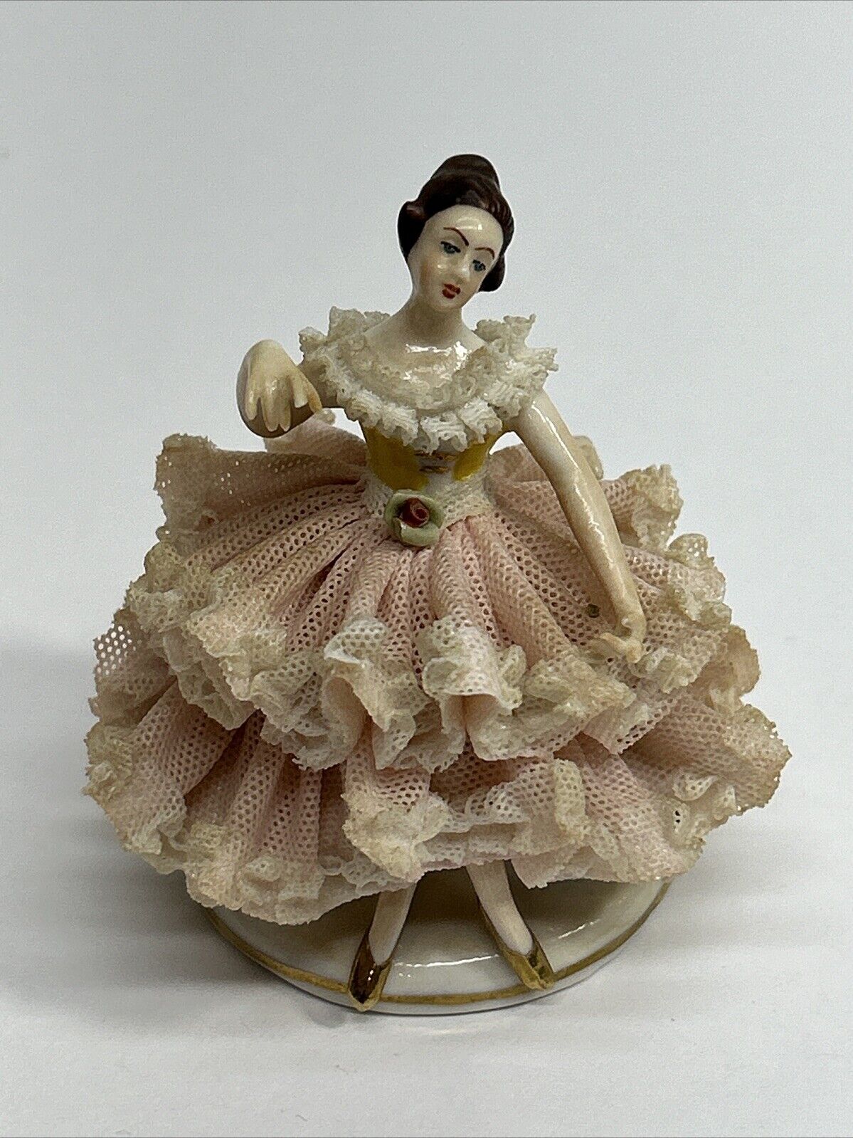 Dresden Lace Porcelain Figurine, Lady Dancer, 479 G