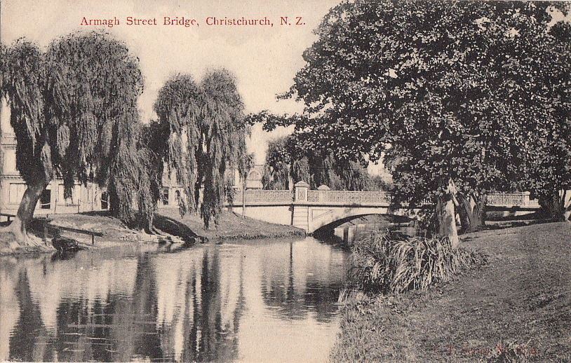 Postcard Armagh Street Bridge Christchurch New Zealand