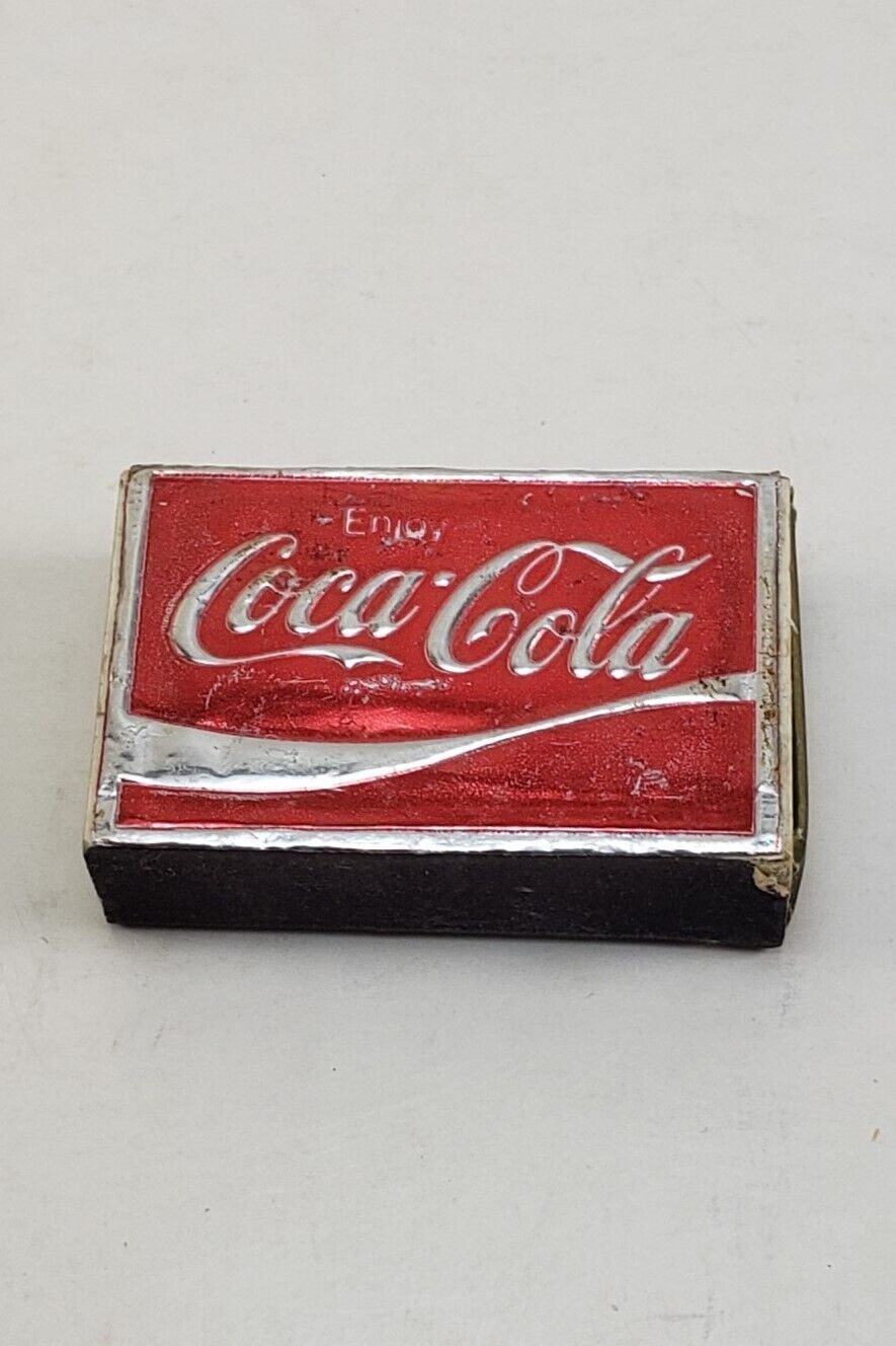 Vintage Coca-Cola Foil Logo Matchbox Advertising Stick Matches Matchbook 1970's