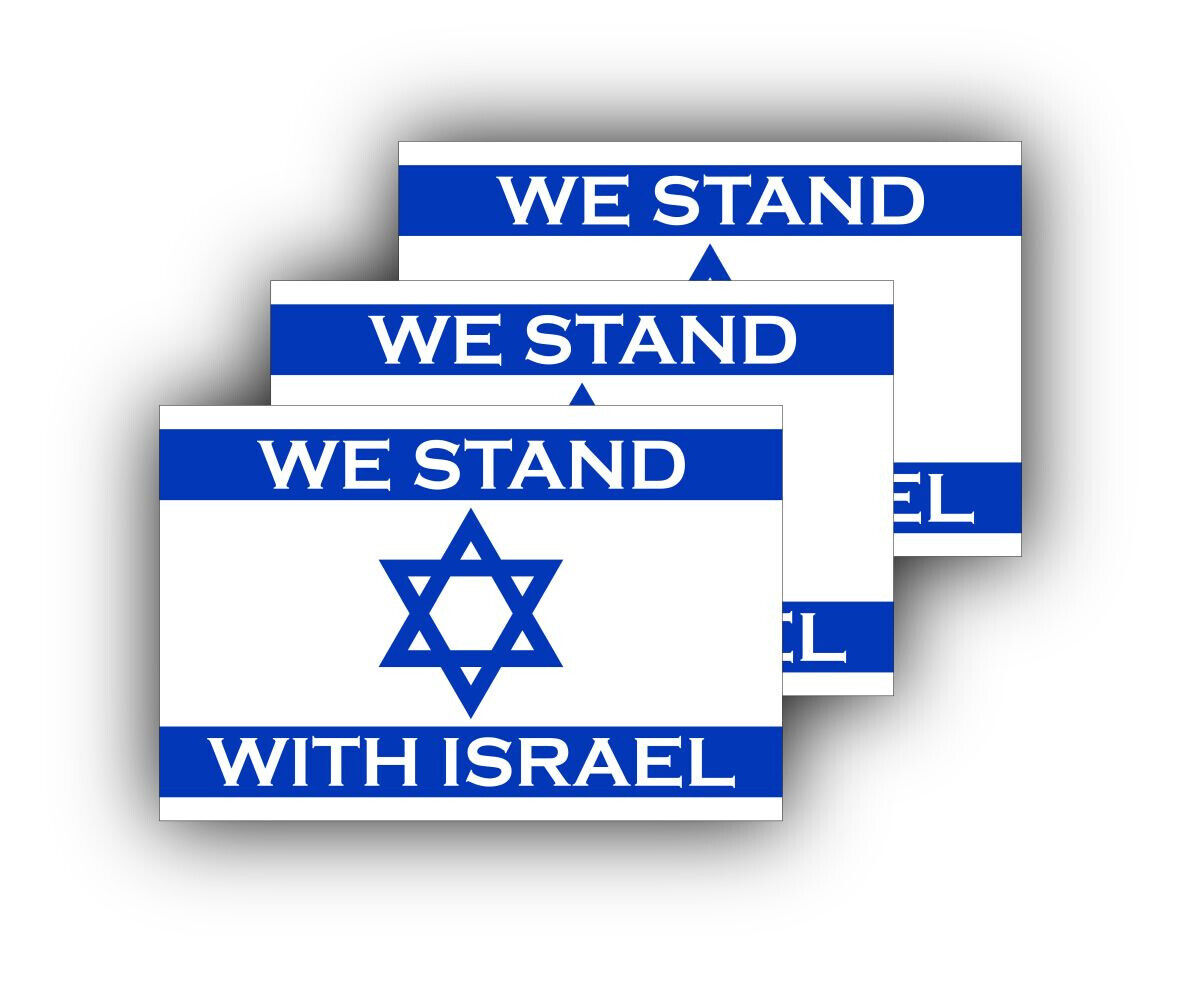 3x stickers We Stand With Israel 5''x3'' SUPPORT ISRAEL Bumper window Car Truck