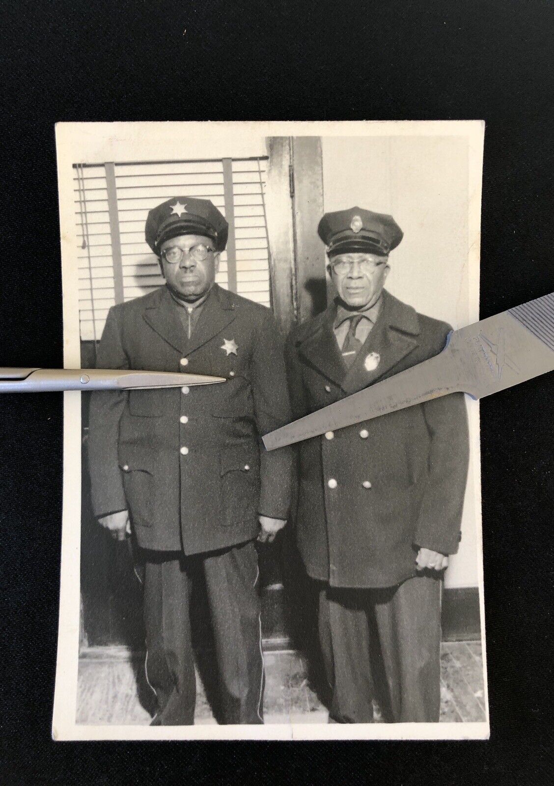 Vintage 1940s Black African American Police Offers Photo Law Enforcement Sheriff