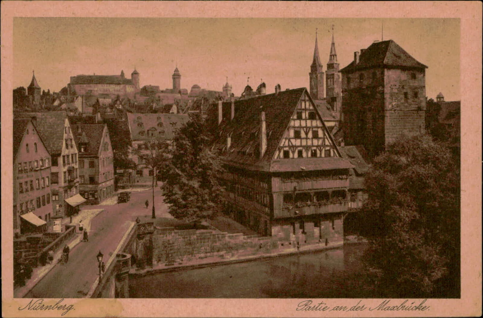 Postcard: Nürnberg Partie an der Maxbrücke.