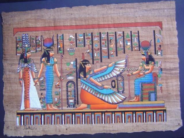 New Egyptian Papyrus Aqua Blue Orange Black